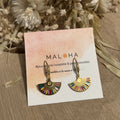 Multicolor fan drop earrings