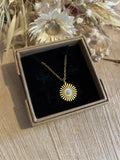 Sun necklace + orange pearl