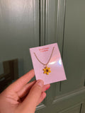 HEU0070- Collier acier doré pendentif fimo