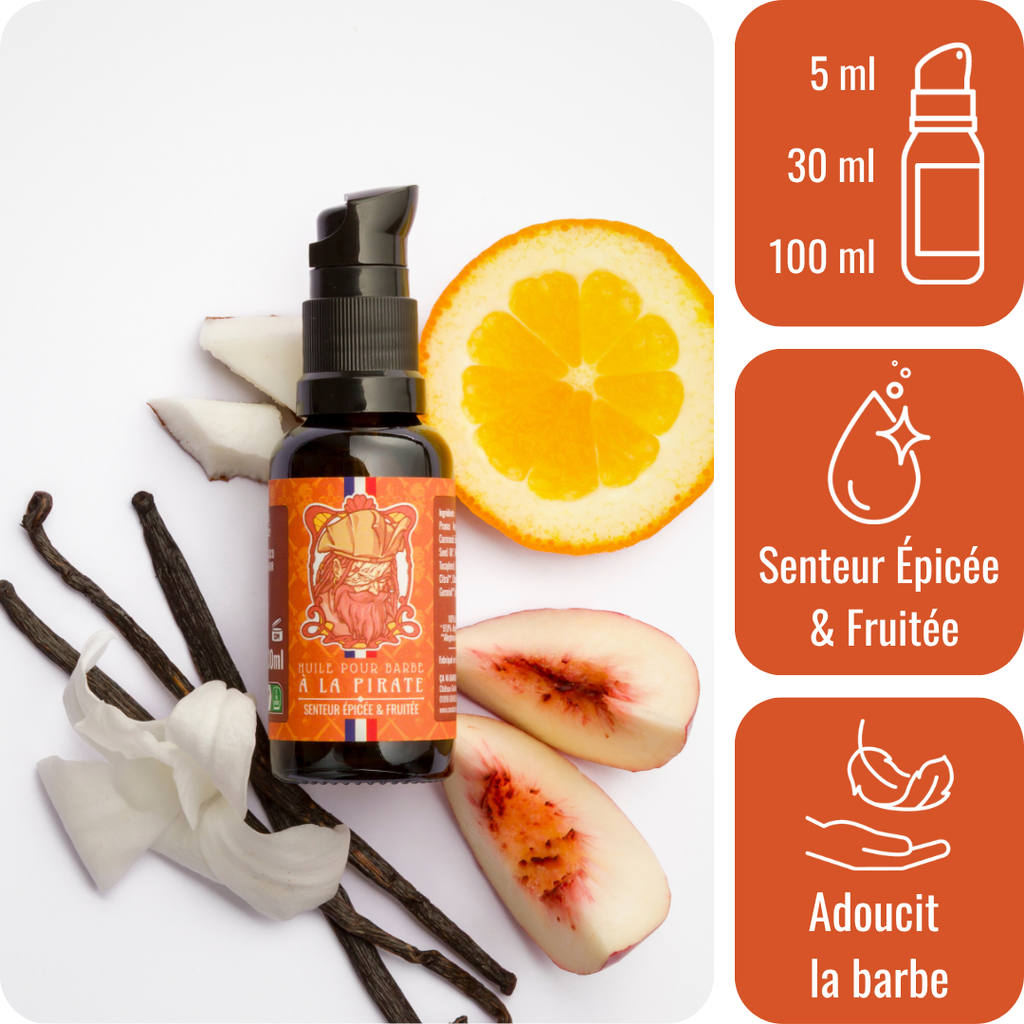 Beard Oil - Spicy & Fruity Scent - Pirate Style