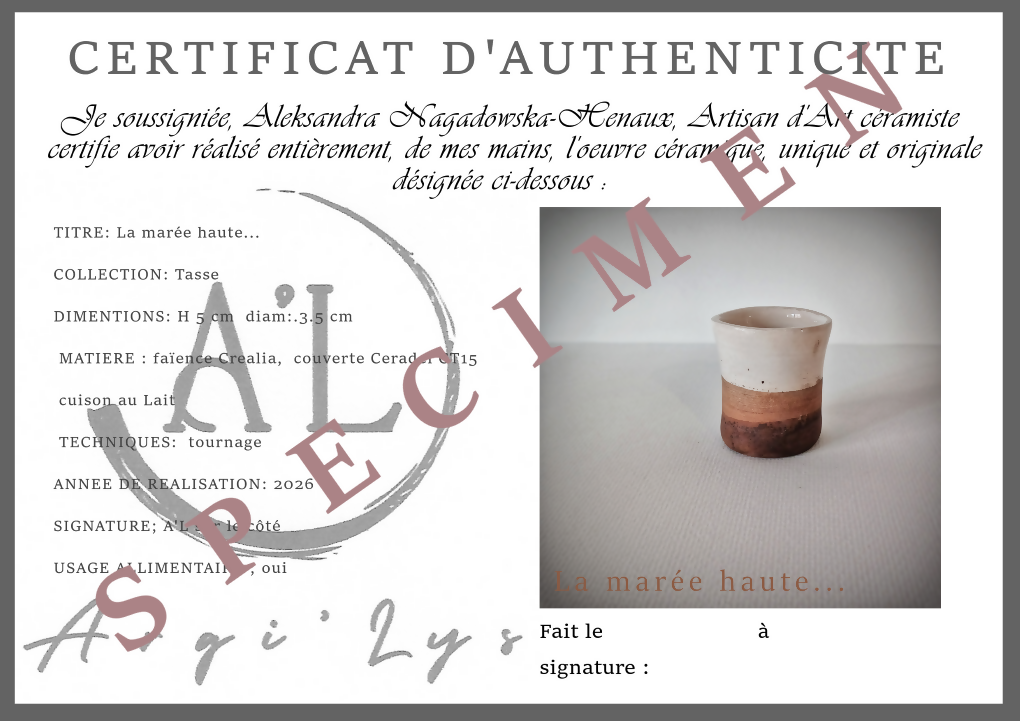 Tasse la marée haute