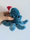 Peluche décorative gros Poulpe de Noël
