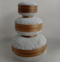 White beaded round box
