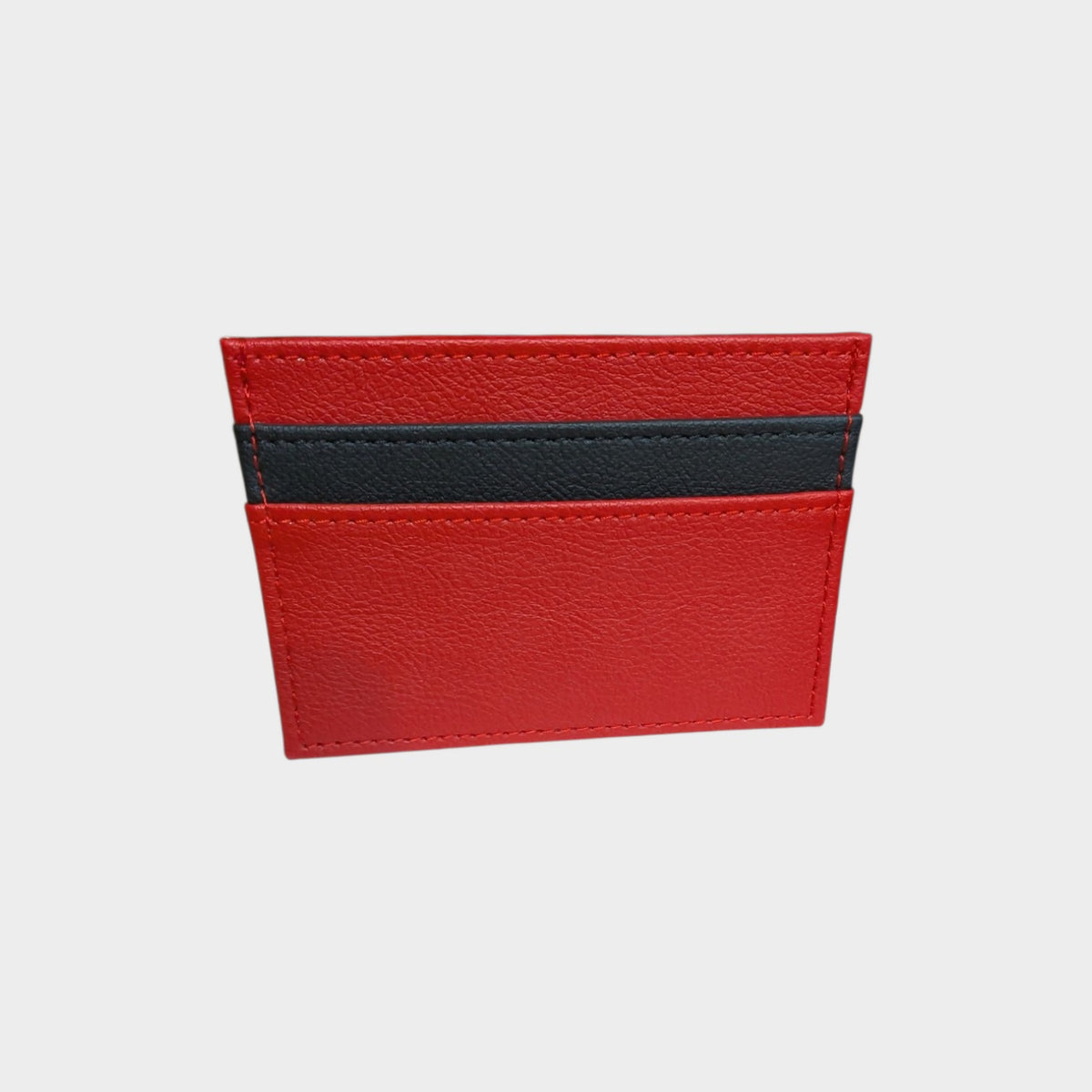 porte cartes plat cuir de pomme rouge