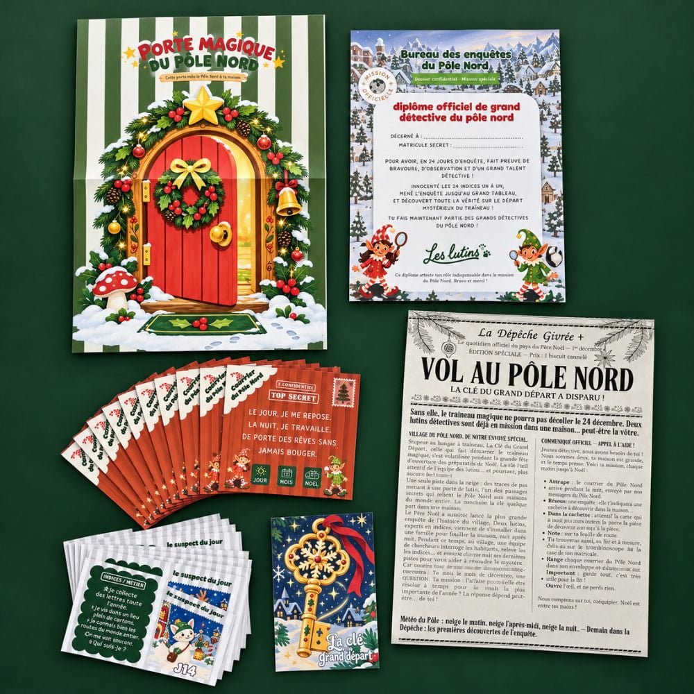 Calendrier de l’Avent enquête de Noël - 6 à 10 ans