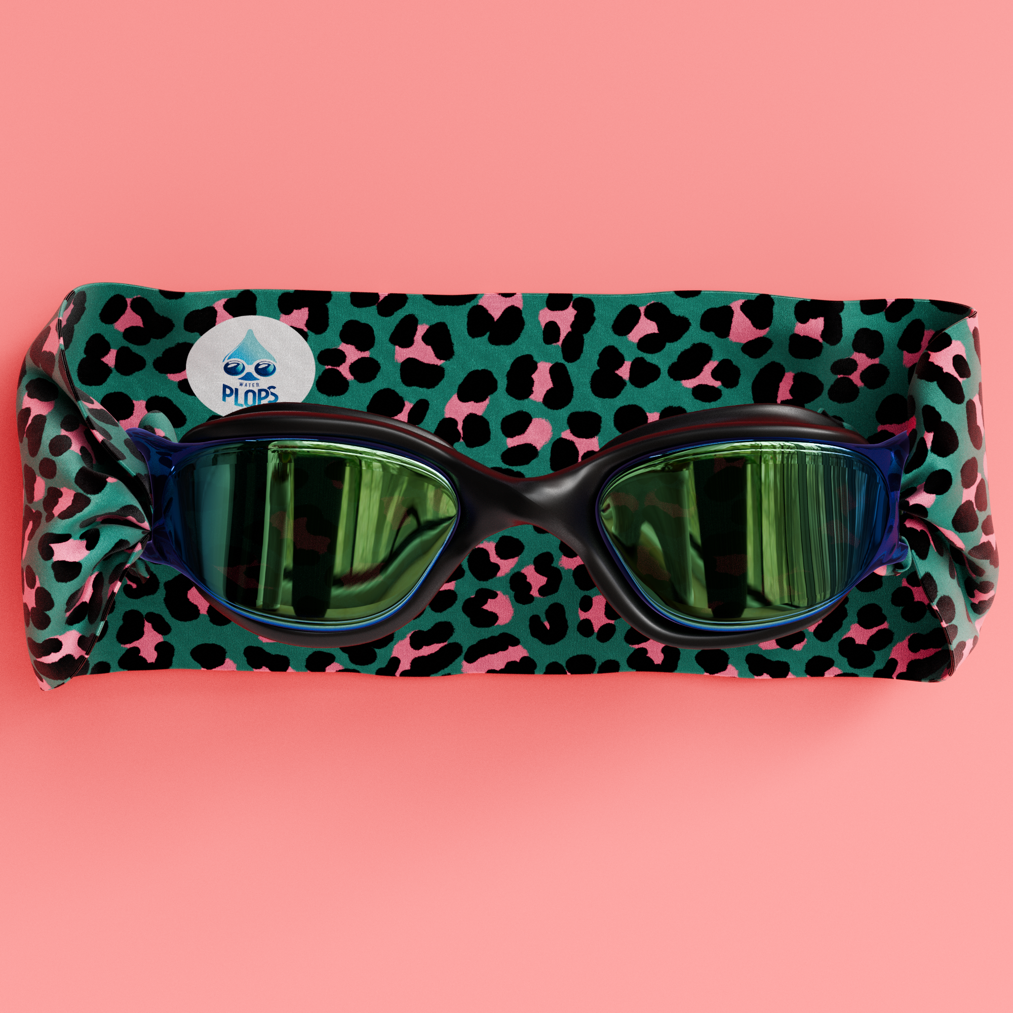 Léopard Vert et Rose - Lunettes de piscine Adulte
