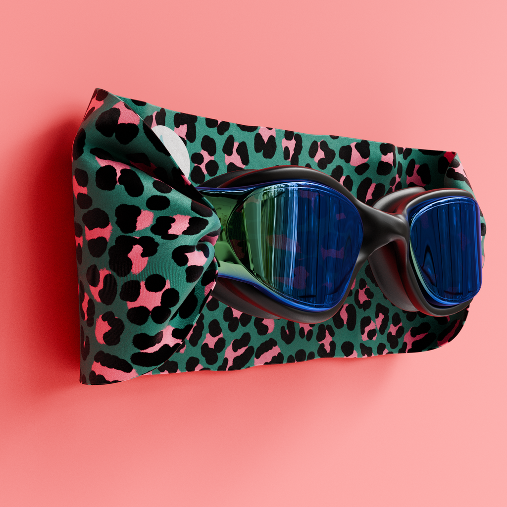 Léopard Vert et Rose - Lunettes de piscine Adulte
