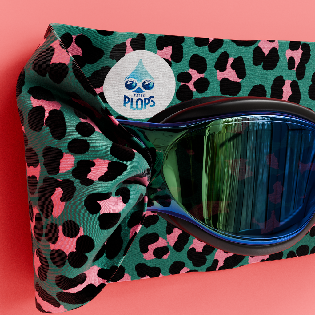 Léopard Vert et Rose - Lunettes de piscine Adulte