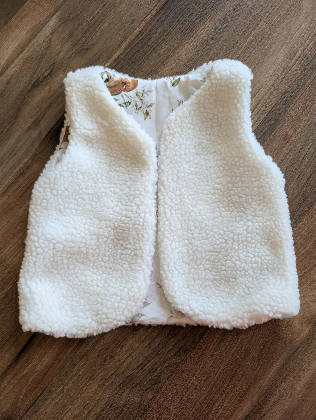 Gilet de berger réversible 18 mois 3 ans sherpa blanc ourson balançoire