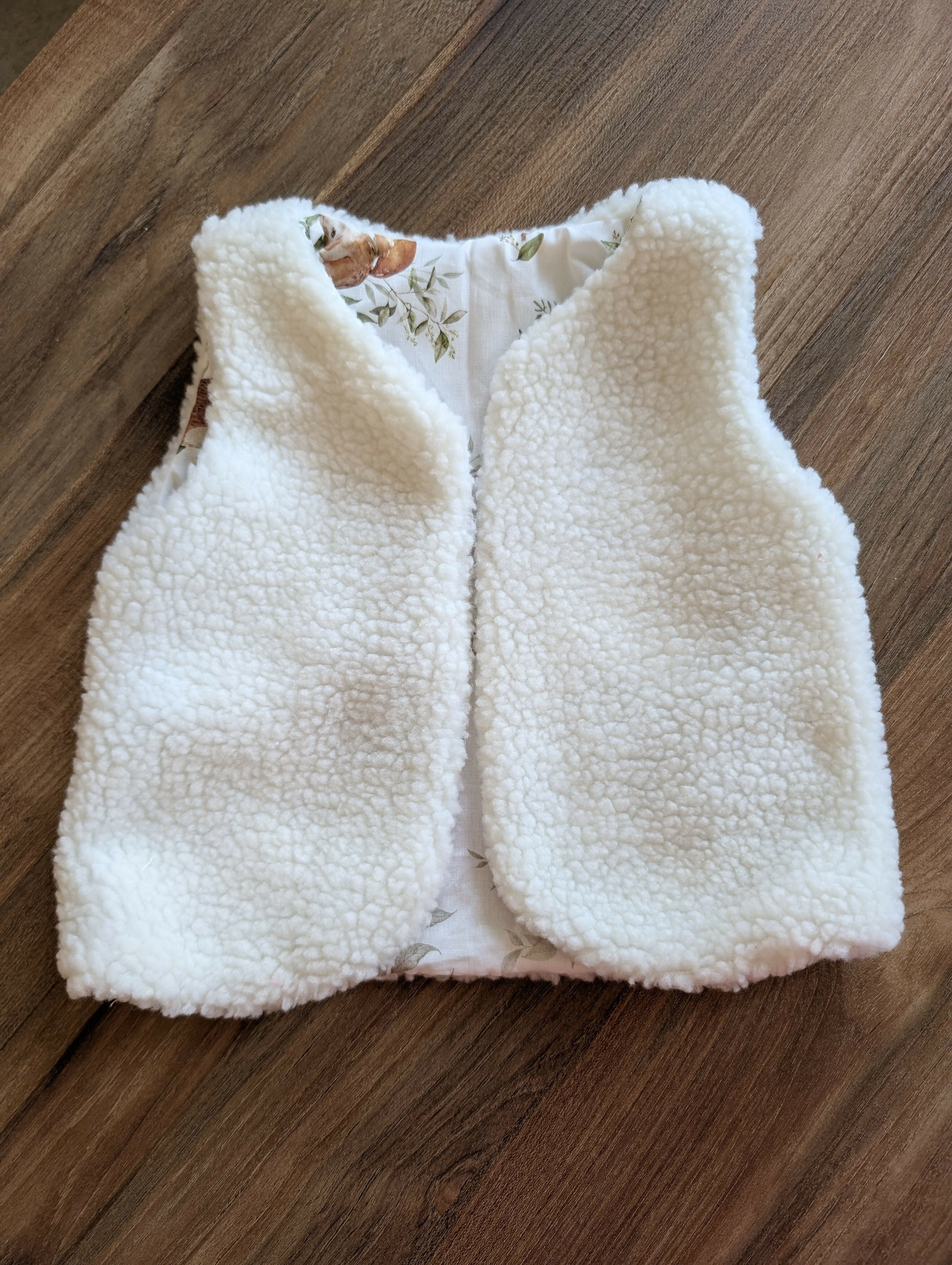 Gilet de berger réversible 18 mois 3 ans sherpa blanc ourson balançoire