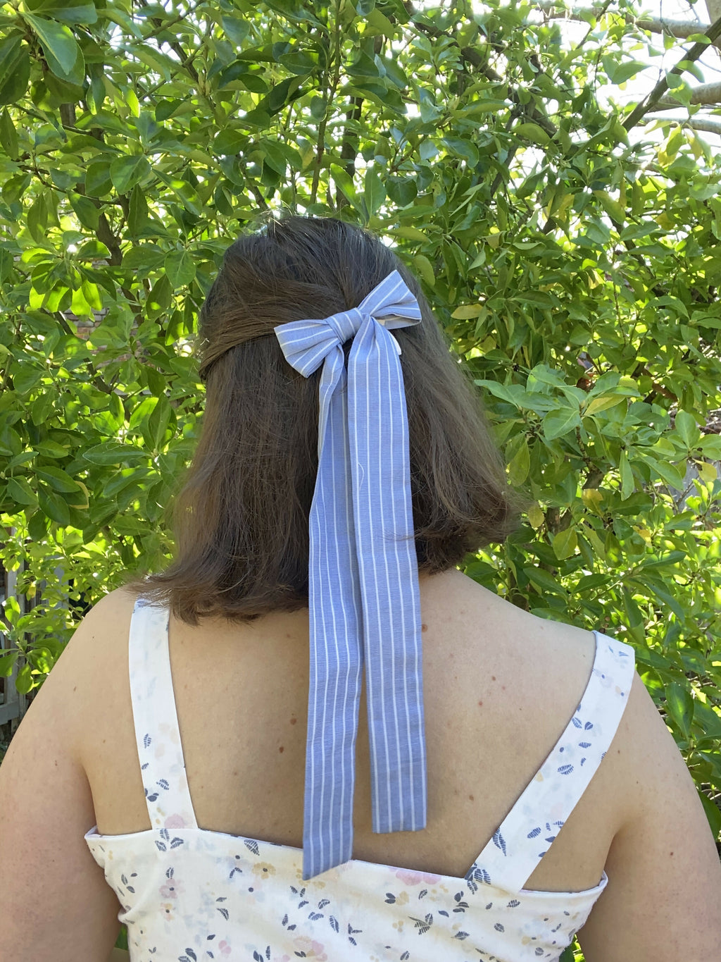 Barrette noeud upcyclée - Cosmos