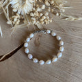 Bracelet perles d'eau douce & perles argentées
