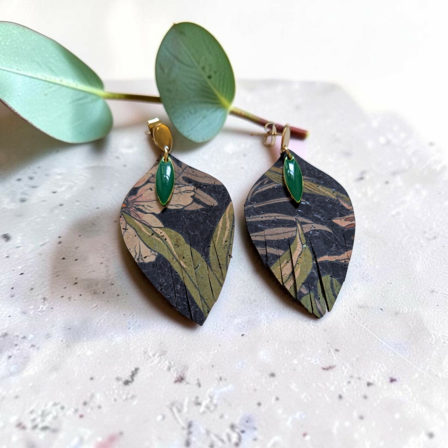 Boucles d'oreilles feuille klbo002