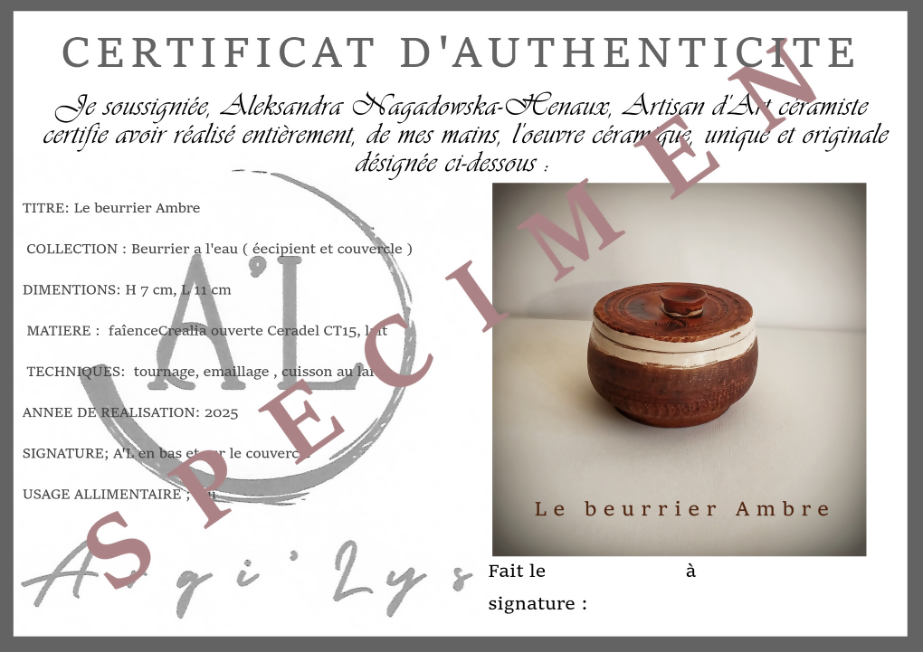 Le beurrier Ambre