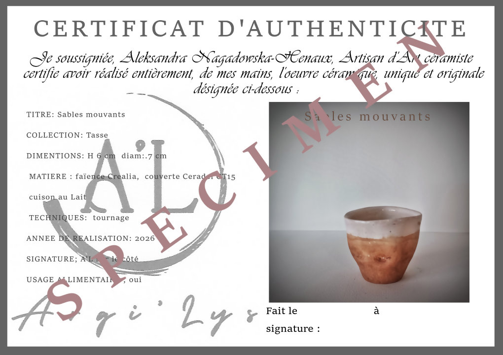 Tasse Sables mouvants
