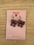 HEU0041 Boucles d'oreilles Noeud violet