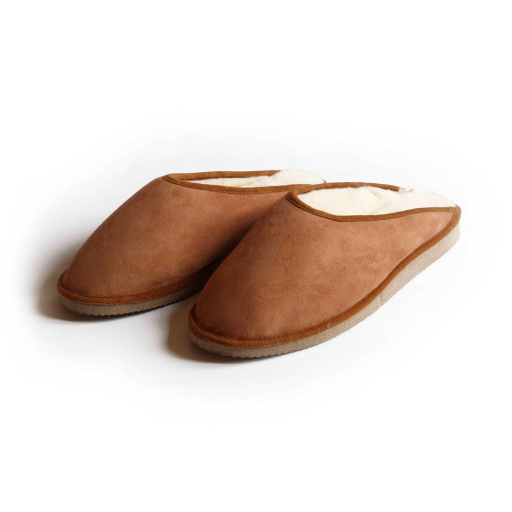 Men's Camel Sheepskin Mules