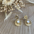 Boucles d'oreilles soleil strié & nacre