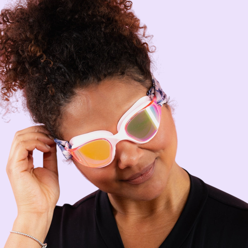 Palmiers Rose - Lunettes de piscine Adulte