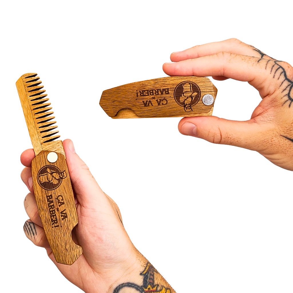 Foldable Walnut Beard Comb