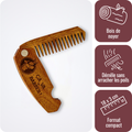 Foldable Walnut Beard Comb