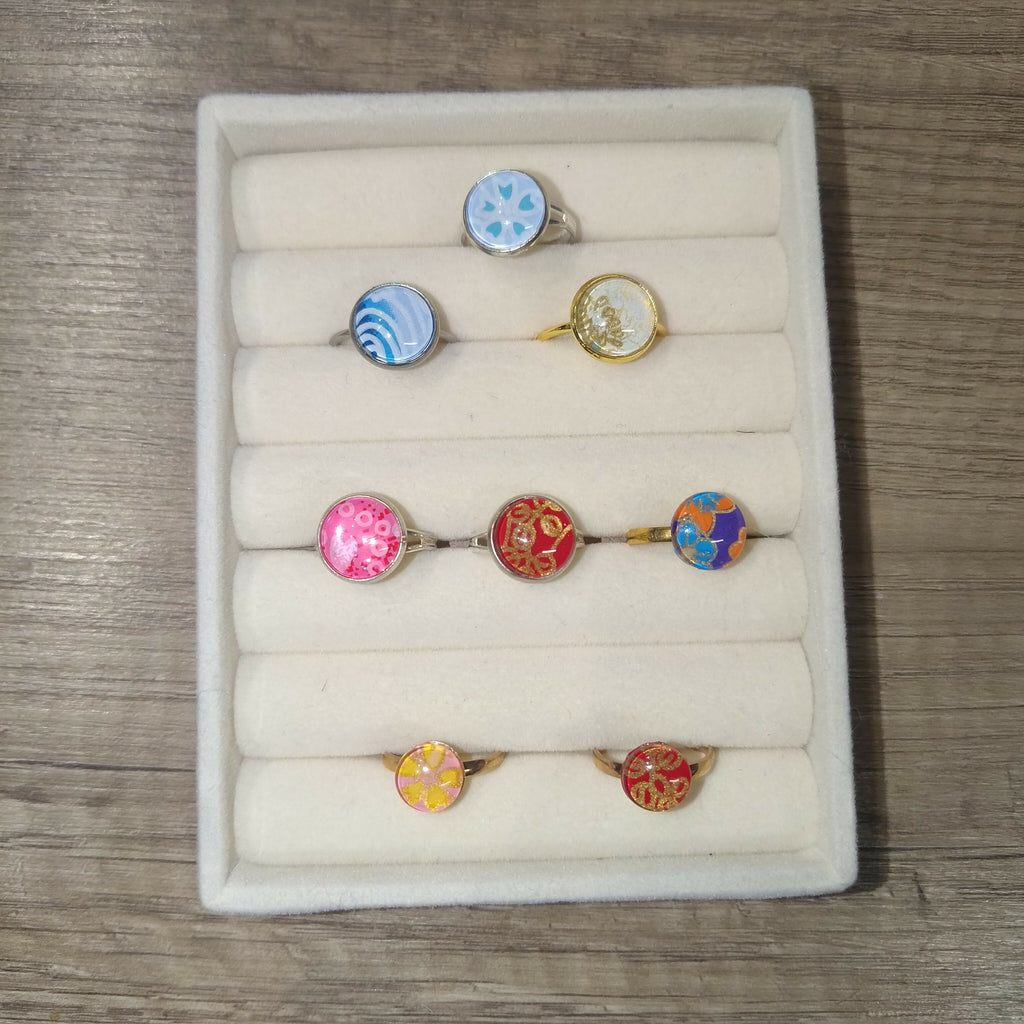 ORI028 Bague ajustable chiyogami