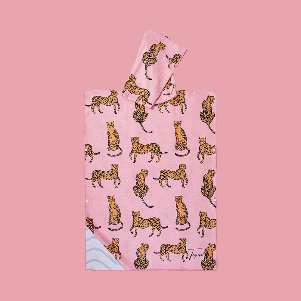 Poncho junior rose léopard