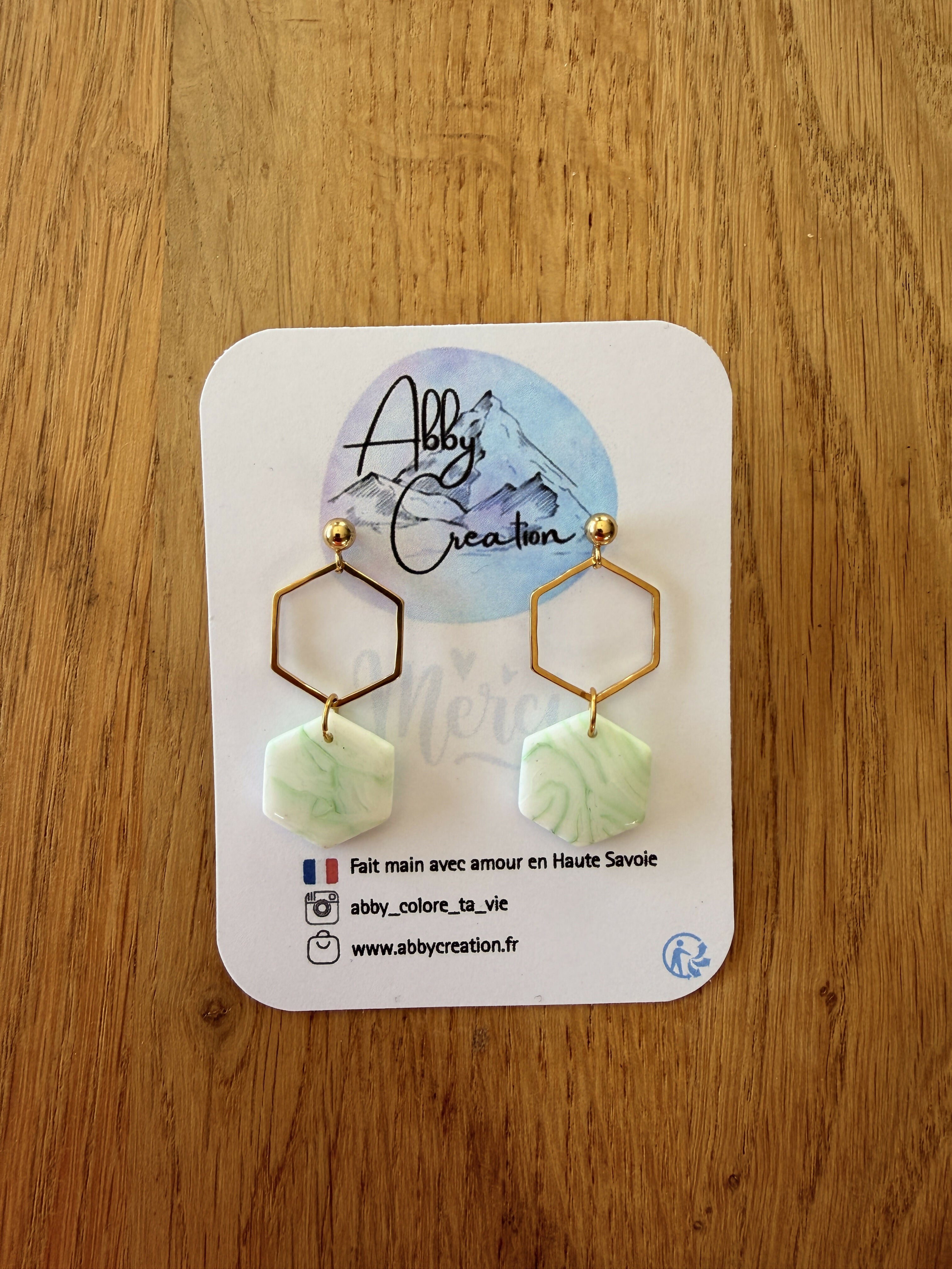 Boucles Hexagone Vert