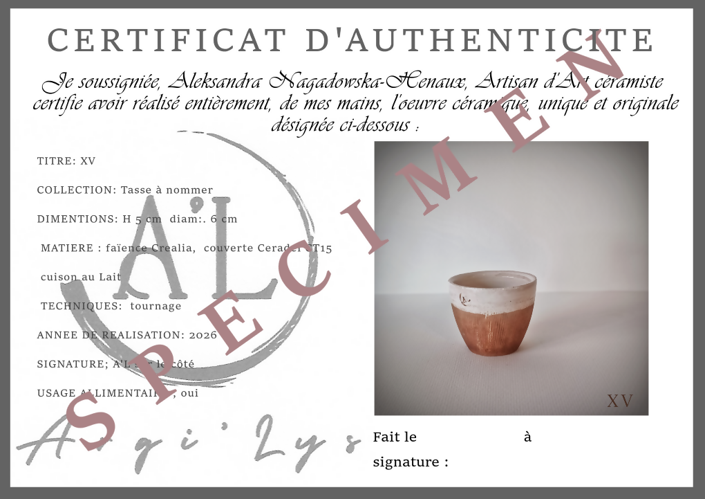 Tasse à nommer n°XV
