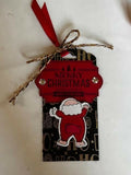 Etiquette cadeau Père Noël en pyjama