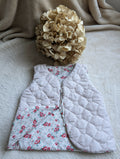GILET DE BERGER MATELASSE BEIGE OURSONS FLEURS 18 MOIS-3 ANS