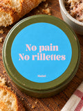 Sticker Muisti No pain No rillettes collé sur une boîte à tartines