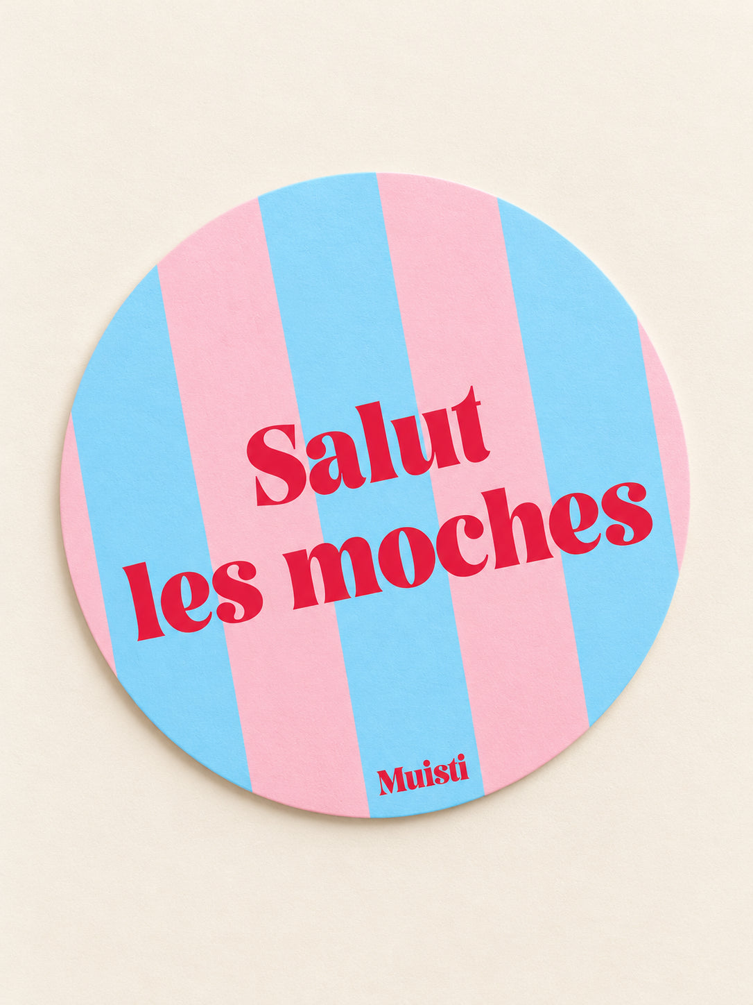 Sticker Muisti Salut les moches à plat sur fond ivoire