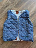 Gilet de berger réversible 18 mois 3 ans bleu montgolfière