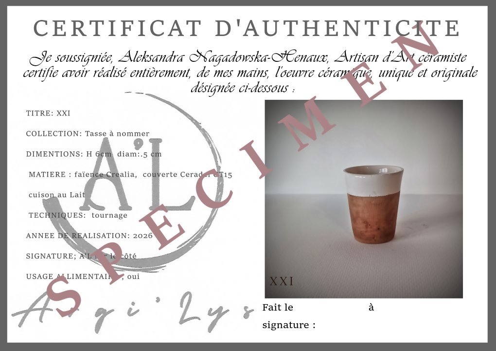 Tasse à nommer n°XXI