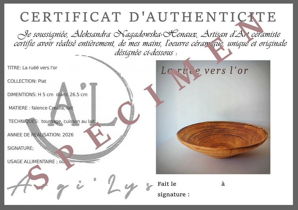 Le plat La ruée sur l'or