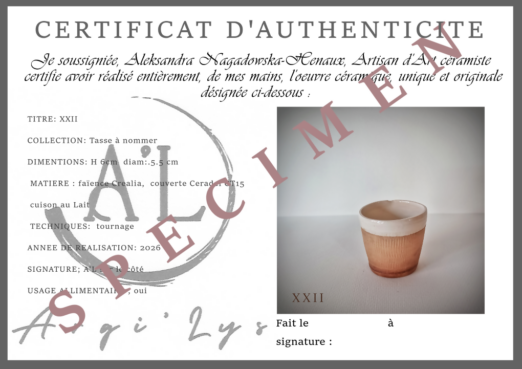 Tasse à nommer n°XXII