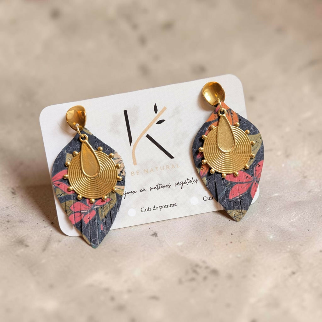 boucles d'oreilles feuilles ethniques klbo001