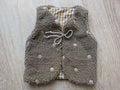 GILET DE BERGER 4-6 Ans SHERPA FLEURS VICHY JAUNE