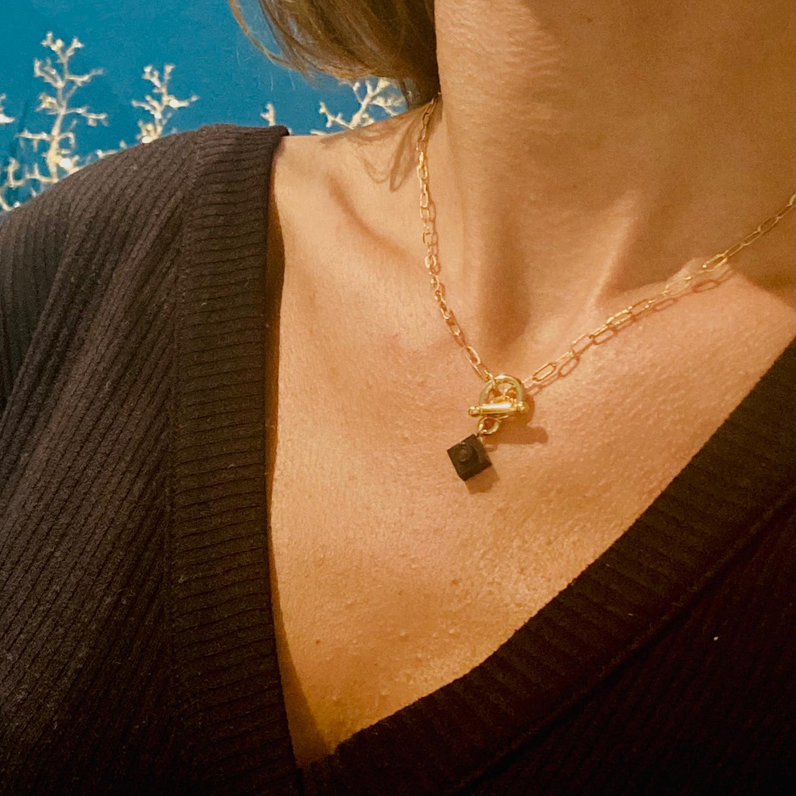 Collier maille rectangle martelée - Les Danseuses