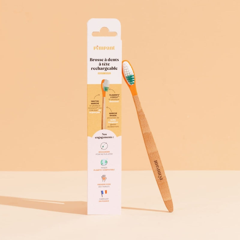 Toothbrush with replaceable head (soft bristles)