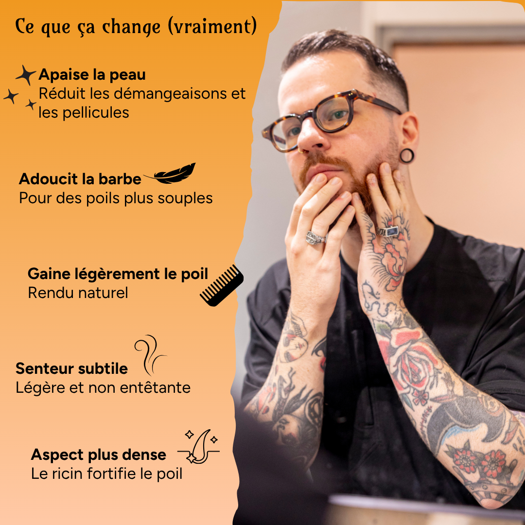 Huile pour barbe - Senteur Cuir - à l'Ancienne