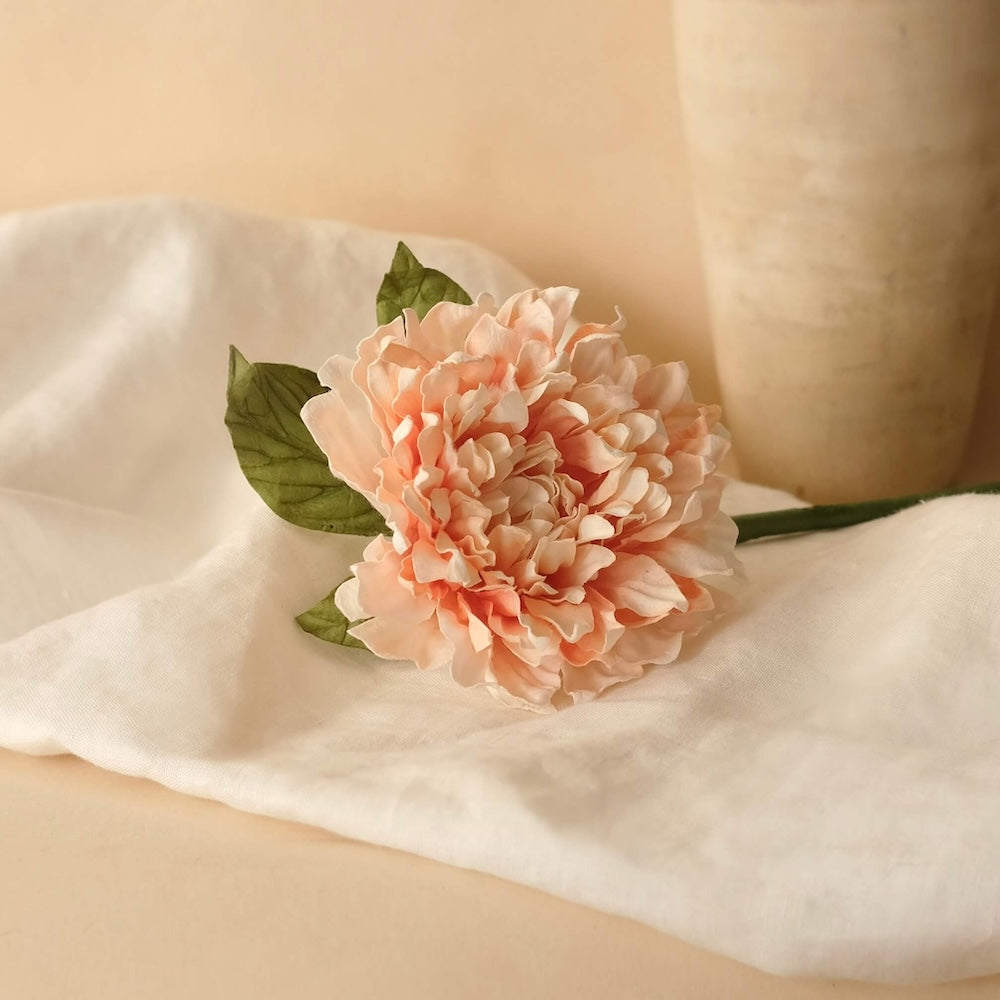 Coral and white paper dahlia