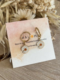 Gold stainless steel daisy hoop earrings