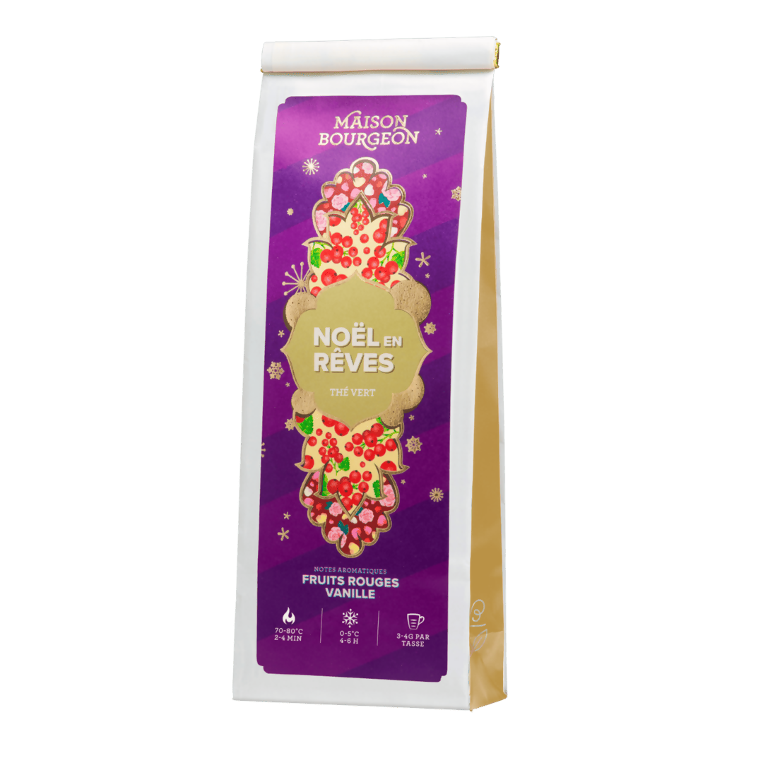 Thé Vert Noël en Rêves - Fruits rouges & Vanille - Sachet 100g
