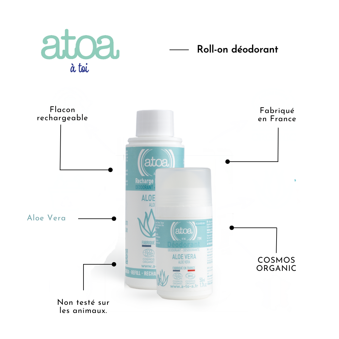 ATOA - RECHARGE Roll on déodorant Aloe Vera - COSMOS ORGANIC