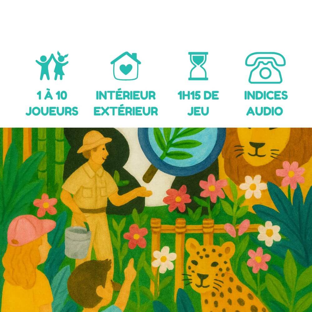 Jeu d’enquête au zoo pour enfants, partez à la recherche du panda géant, 1 à 10 joueurs, indices audio – Explorador