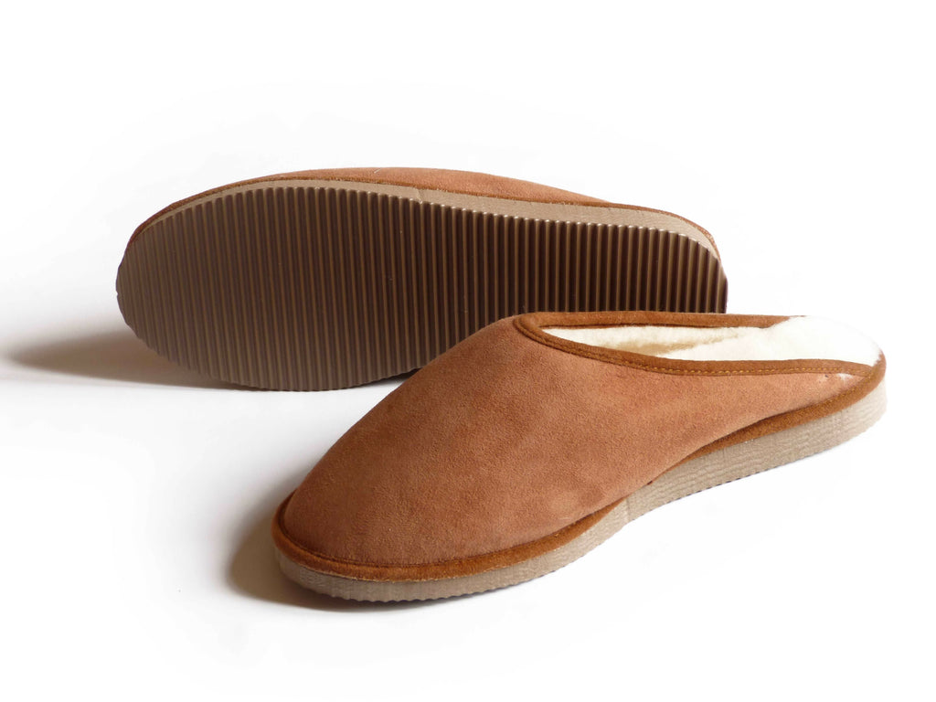 Men's Camel Sheepskin Mules