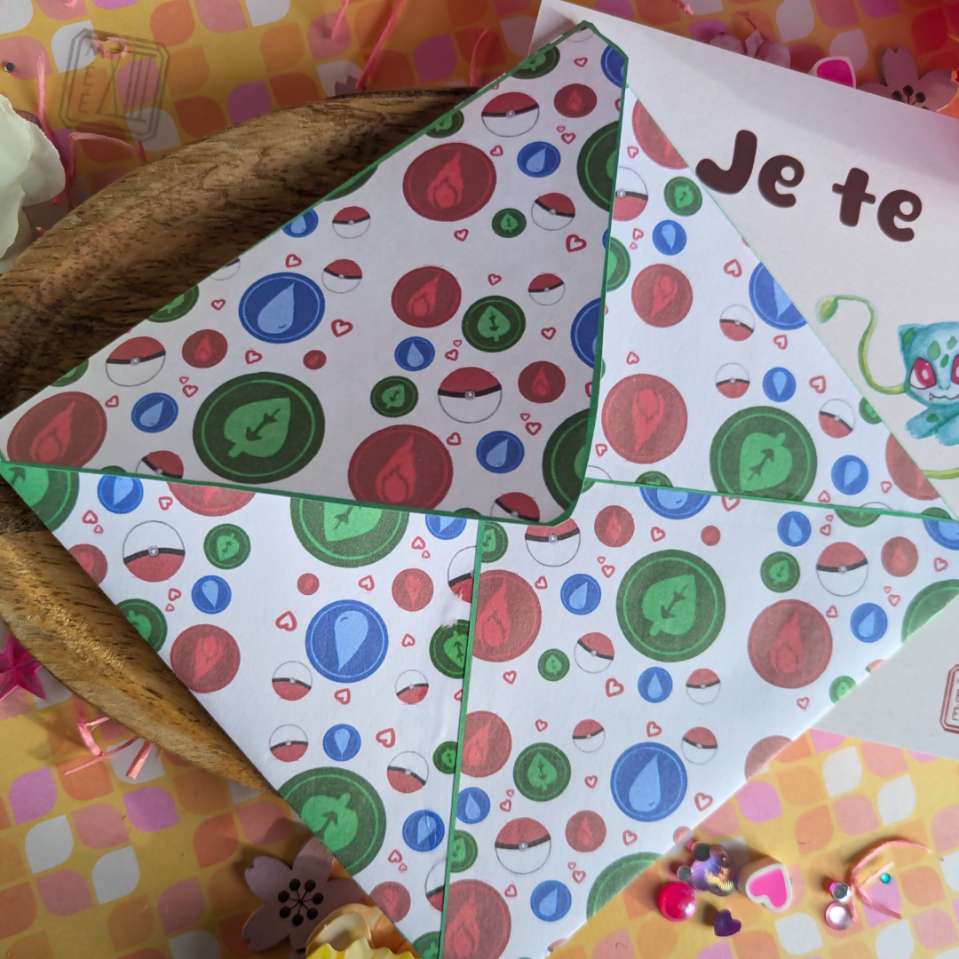Ensemble enveloppe, sticker et cartes illustrée petits monstres