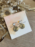 Mother-of-pearl earrings & small ridged circles